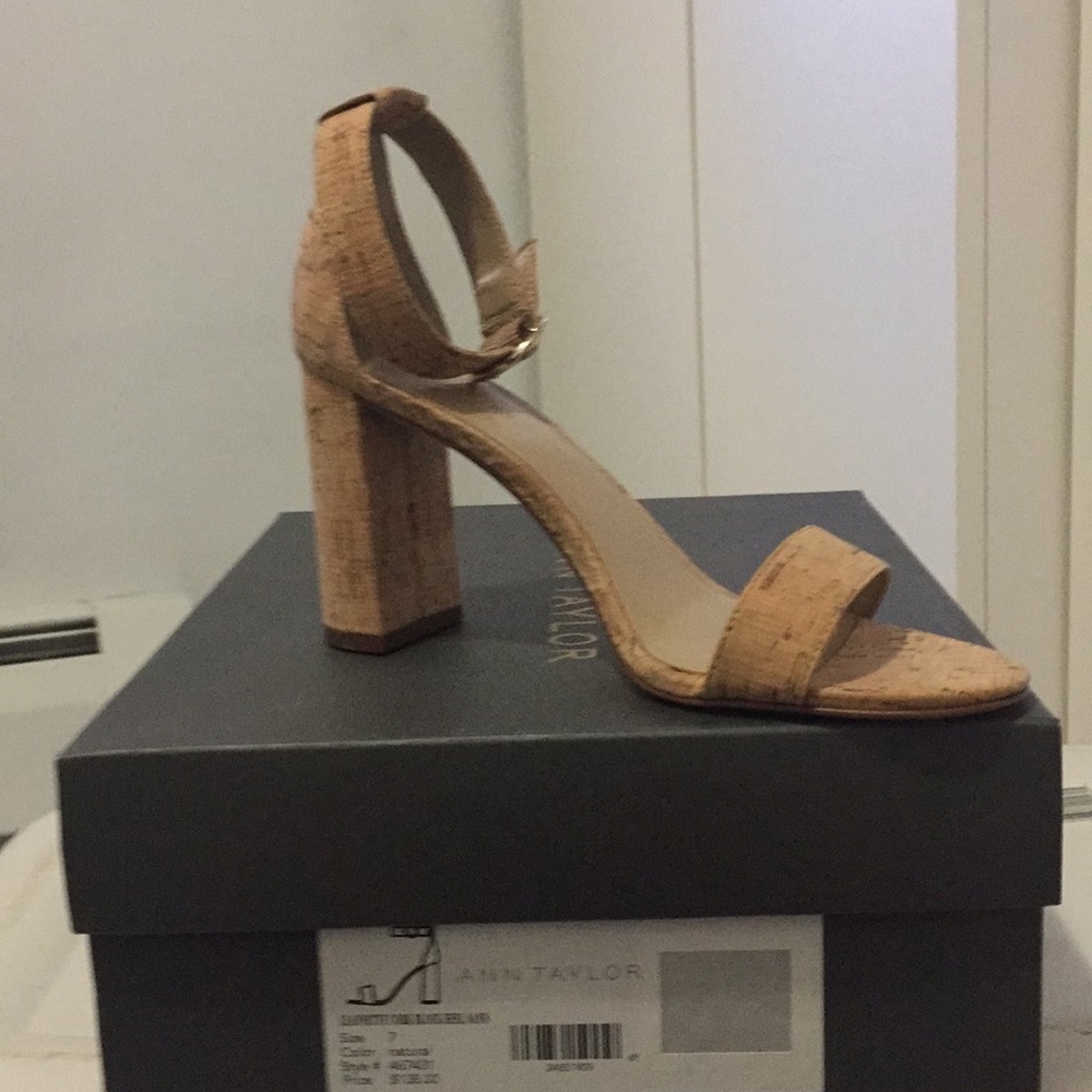 NWT- Ann Taylor - Leannette cork block heel sandal